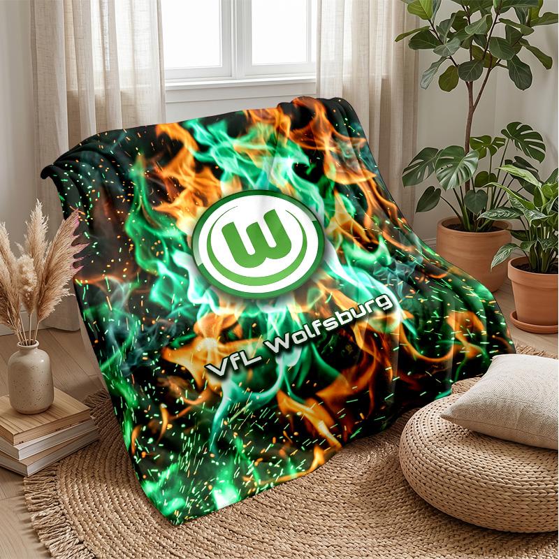 VfL Wolfsburg FC Soft Flannel Fleece Blanket Lightweight Cozy Warm Throw Blanket For Sofa Bed Home Decor