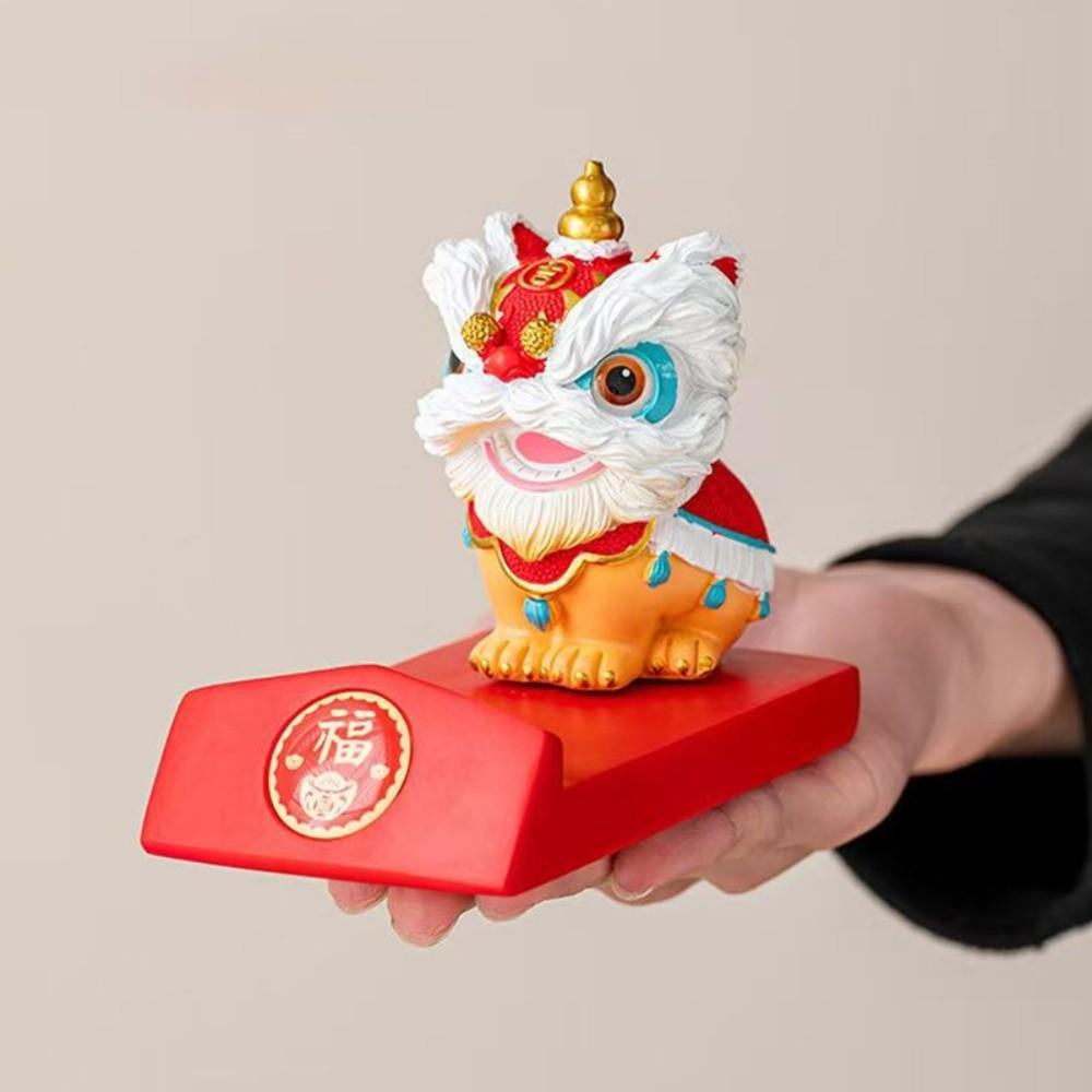 Year of The Horse Lion Dance Ornaments Lion Dance Mobile Phone Stand  Spring Festival