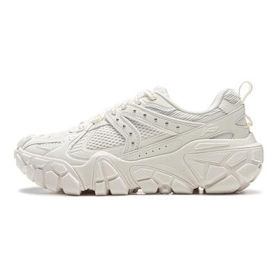 Li Ning Dune Strong Grip Retro Толстая подошва Удобная амортизация Нескользящая износостойкая дышащая низкая повседневная обувь Женские кроссовки AGCU328-1