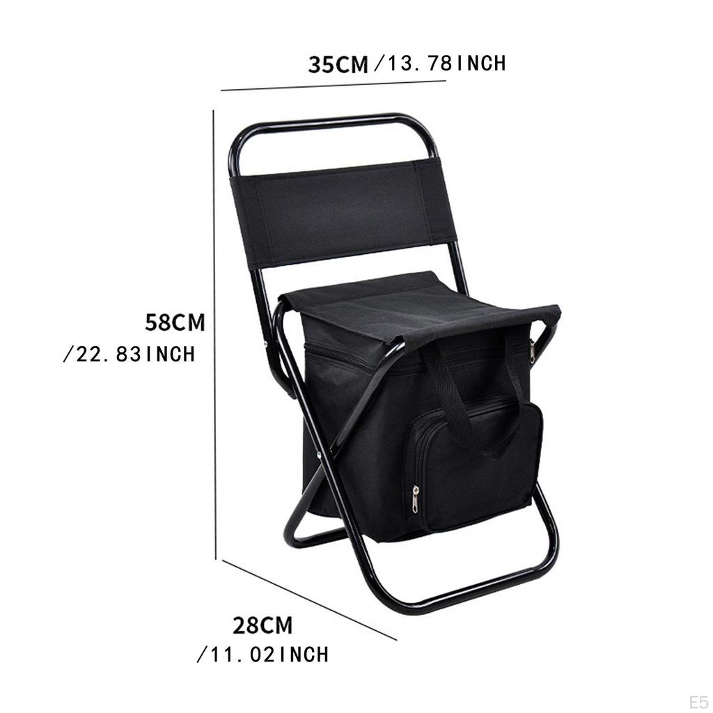 Camping Chair Cool Bag Outdoor Backrest Stool Fishing Folding for