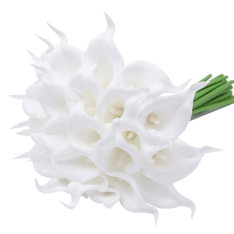 24 шт. настоящие каллы лилии искусственные цветы каллы лилии цветы искусственные цветы каллы лилии для свадебного букета украшения для вечеринки свадебный букет декор