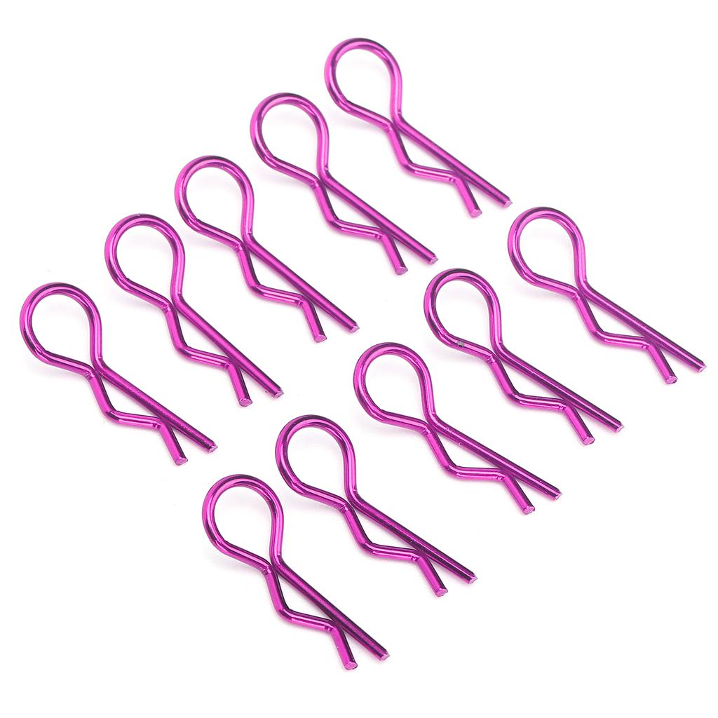 10Pcs RC Car Shell Clip RShape Metal Body Clips Pins for 15 16 18 110 RC Car(Violet ) Violet