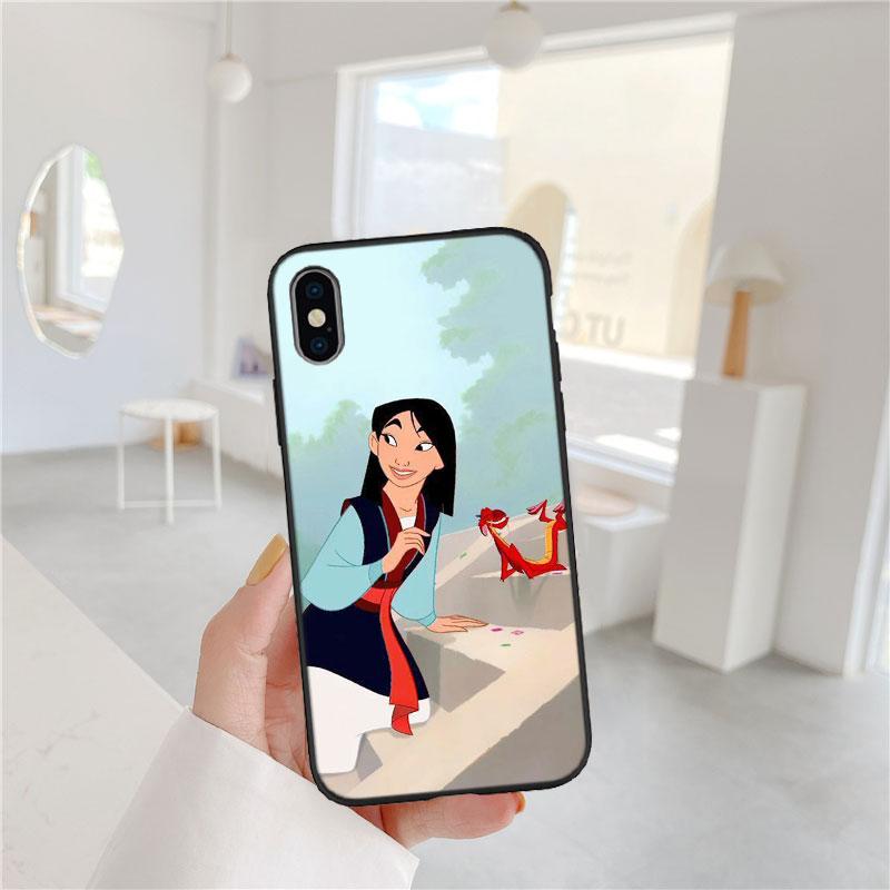 BF83 Чехол-ракушка для телефона с принтом принцессы Мулан для iPhone 16 15 14 13 12 Pro Max Plus Mini