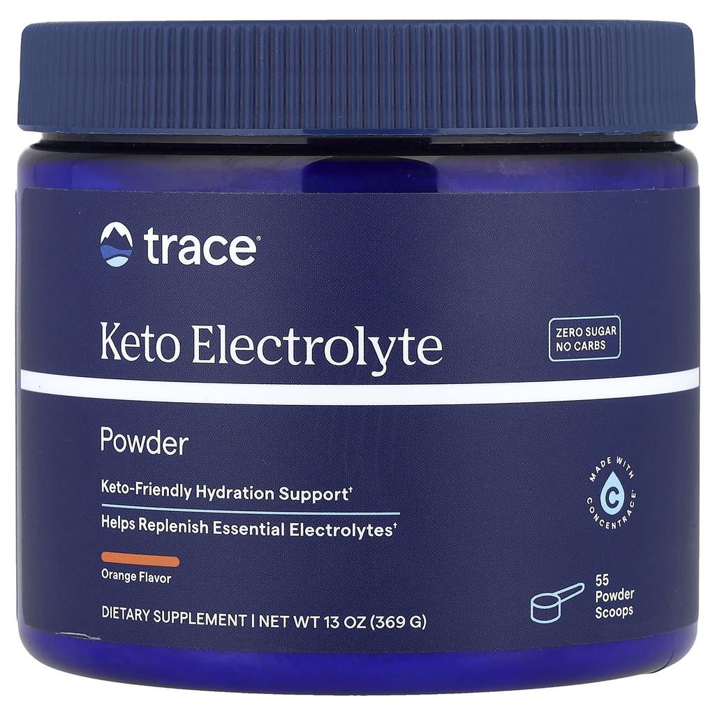 Trace, Keto Electrolyte Powder, Orange, 13 Oz (369 G)