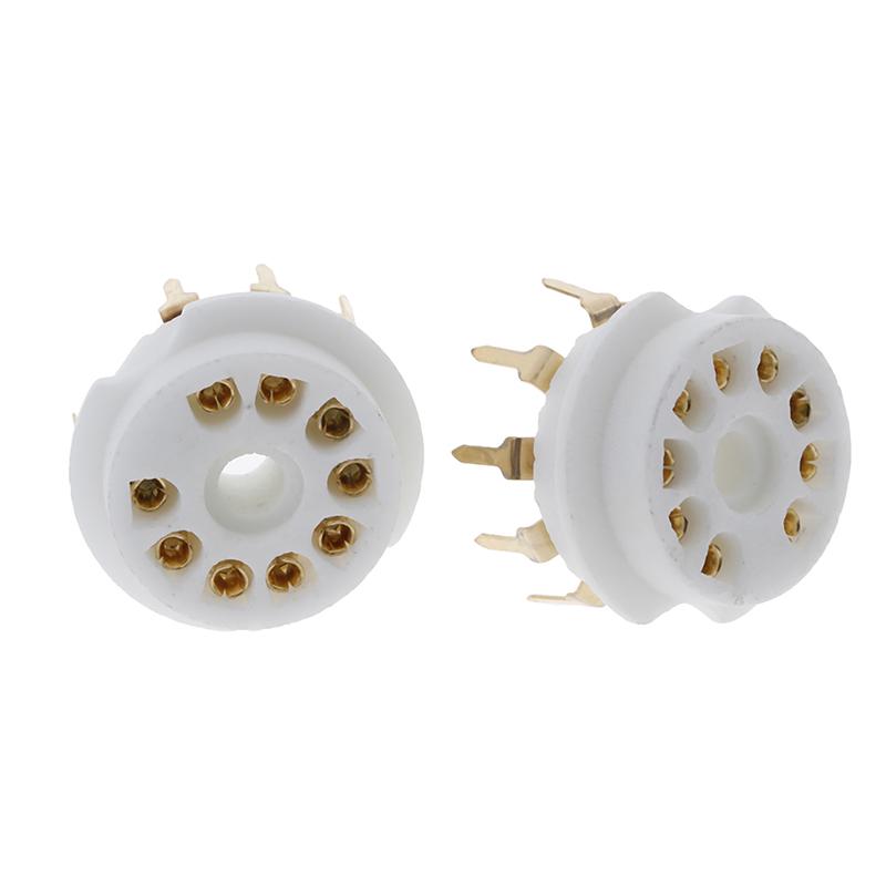 1 шт. Позолоченная 9-контактная керамическая ламповая панель для печатной платы, база для ламп 12AX7 12AU7 ECC83