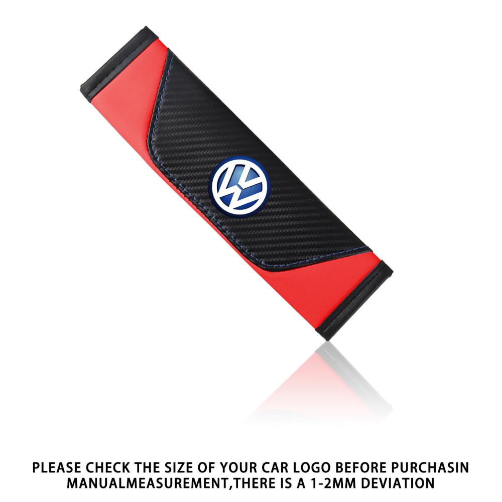 LMN1 Car Interior Carbon Fiber Seat Belt Shoulders Pads Covers Accessories For Volkswagen GTI Golf Polo Passat VW Tiguan Jetta Taigo