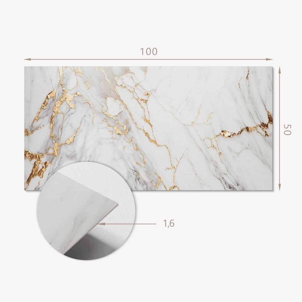 Self-Adhesive Vinyl Panel With Print 100x50 cm Elegant Marble with Veins
