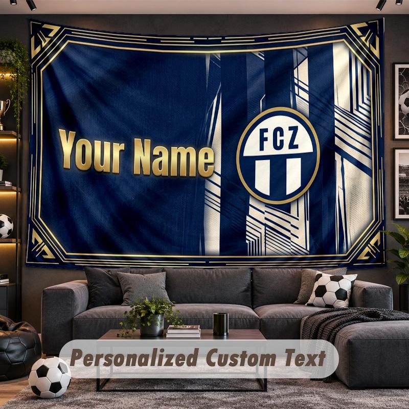 FC Zürich Personalized Tapestry Support Custom Name, Wall Art Home Decoration