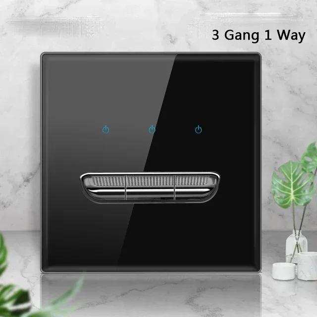 Черная закаленная стеклянная настенная панель выключателя LED 1-4Gang ретро тумблерный выключатель света стандарты ЕС и Великобритании 2 USB розетки, европейская розетка 16A
