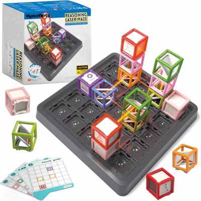 Новая Абсолютная Лазерная Лабиринт STEM Игрушка для Детей 8-12 лет | 60+ Кубиков Логическая Игра Головоломка Тренировка Мышления Обучающая Настольная Игра Подарок