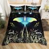 Butterfly And Death Moth Duvet Cover Queen Gothic Skull Flower Star Sky Moon Bedding Set Polyester Boho Exotic Black Quilt Cover