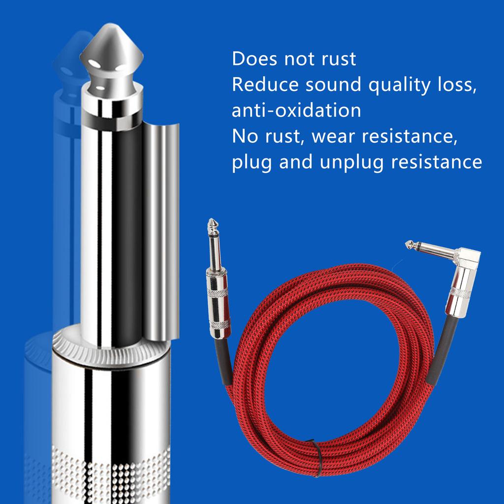 JORINDO Electric Guitar Amp Cable 6.35mm Musical Instrument   Cord Connection 1/4in Red
