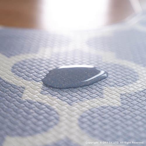 OKA Quick Wipe Toilet Mat, Approximately 55cm x 60cm, Gray (Moroccan) (Wipeable PVC)