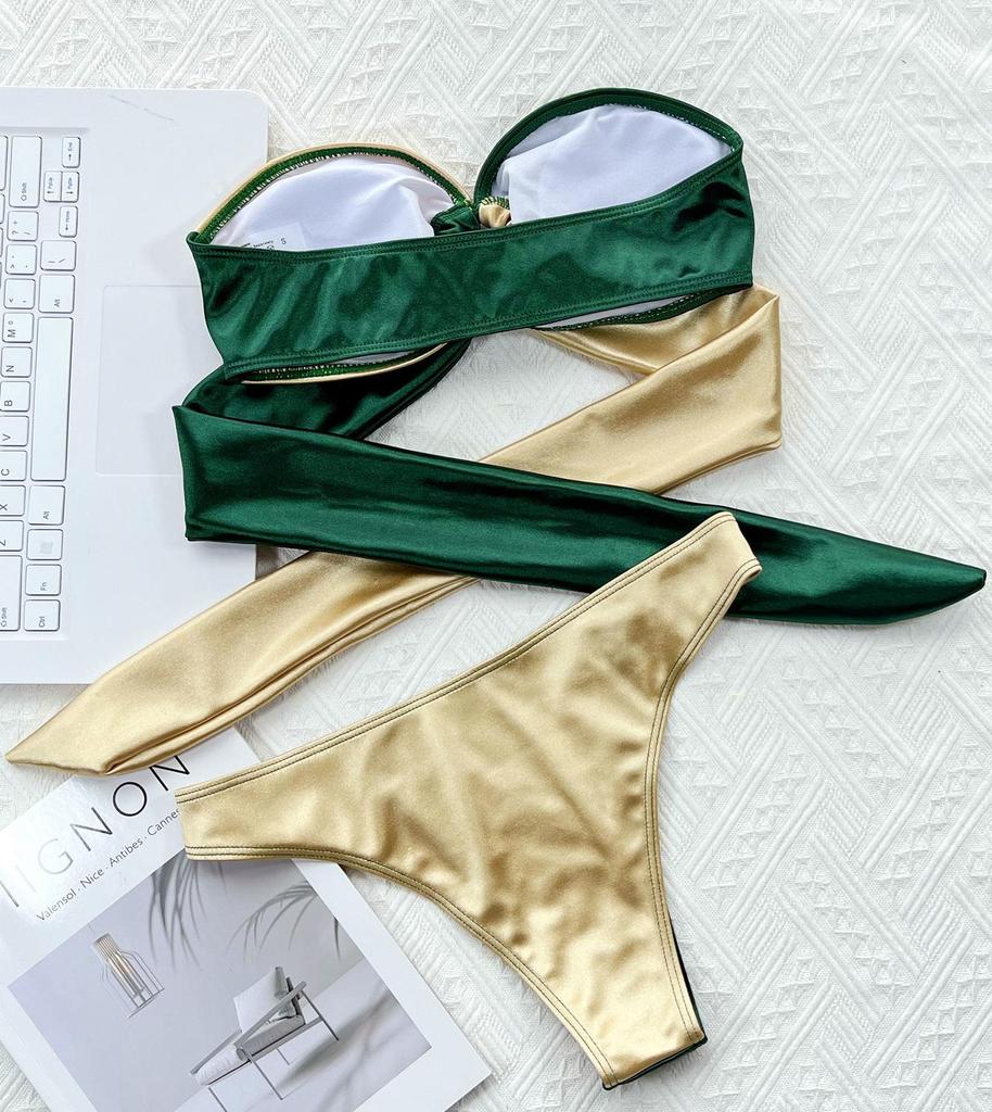 Женские купальники с контрастным сексуальным вырезом на спине, бикини, стринги, бразильская пляжная одежда, купальные костюмы