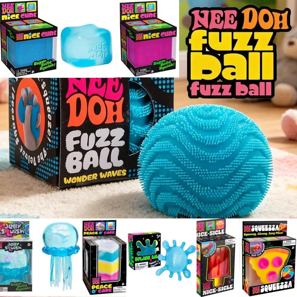 Горячая слепая коробка Schylling NeeDoh Fuzz, бархатный мягкий мячик-антистресс, игрушка для снятия тревоги, веселая и милая игрушка-подарок