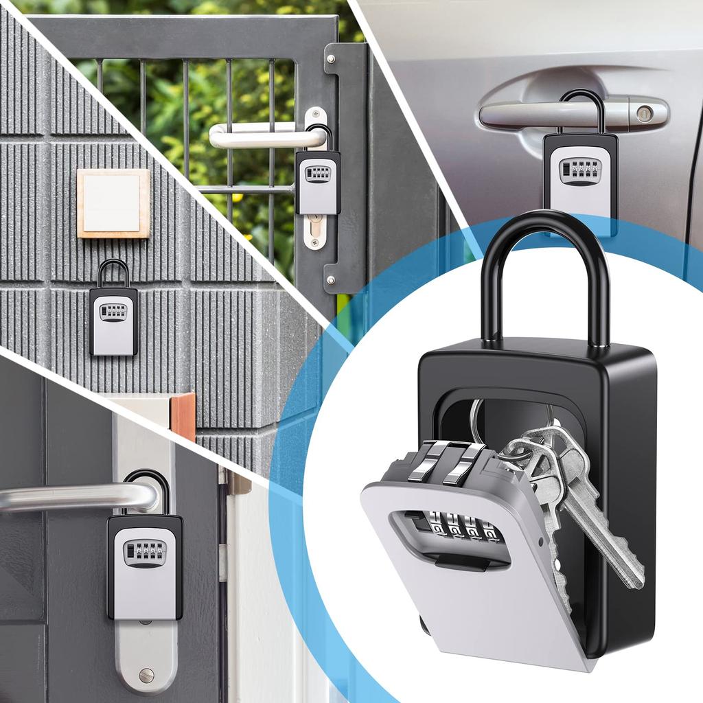 Security Key Wall Key Dial 4 Digit Dial Small Key Large Interior PIN Construction Key Crime Instruction Manual Included Box, Hanging, Box, Padlock,