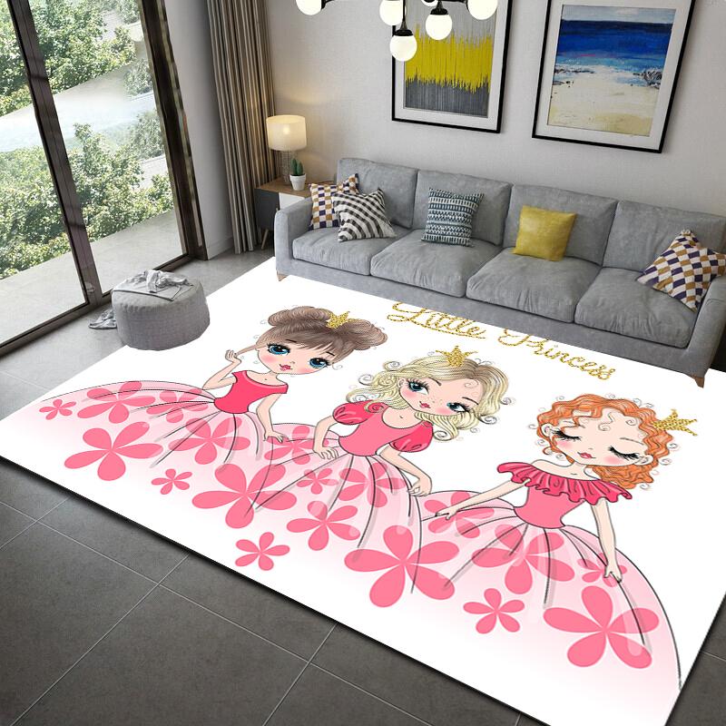 Cartoon Ballet Girl Cute Area Rug Kid Bedroom Game Floor Mat Memory Foam Girl Room Play Carpet for Living Room Decoration