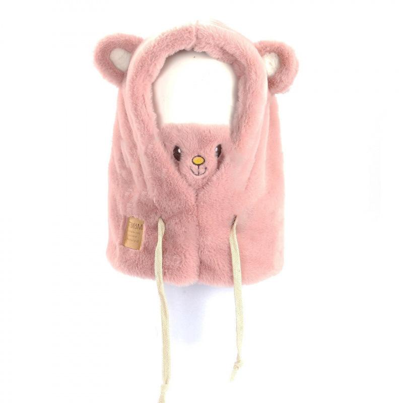 Hat Female Autumn and Winter Warm Knitted Wool Snow Hat Cycling Mother Fashion Ear Protection Headgear Scarf Integrated Hat