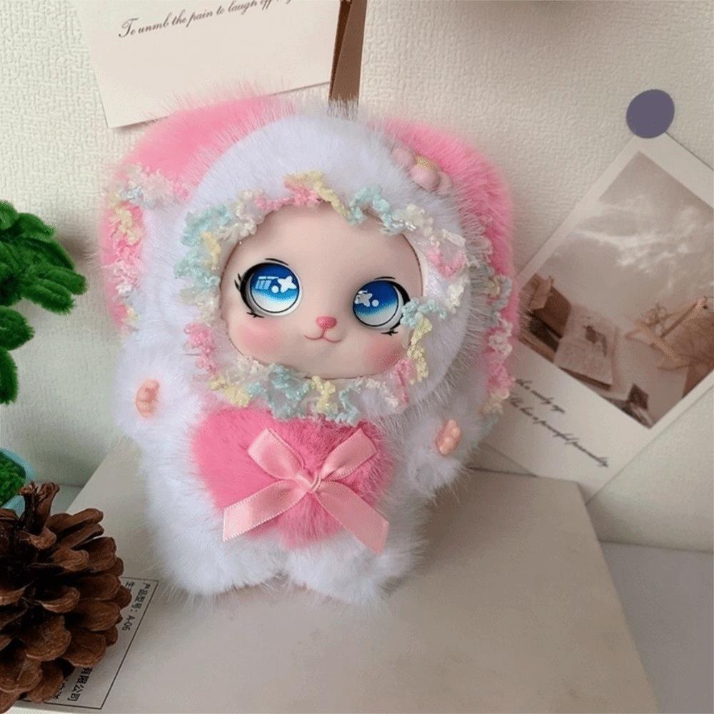 Ornaments Rabbit Plush Keychain Big Ear Car Key Ring Fun Gift Bag Charms Christmas Gift