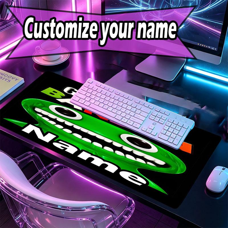 Custom Name Personalized Game Rainbow Friends Pattern Mousepad, Laptop PC Desk Mat, Decorative Desk Mat for Home Keyboard Pad Gift