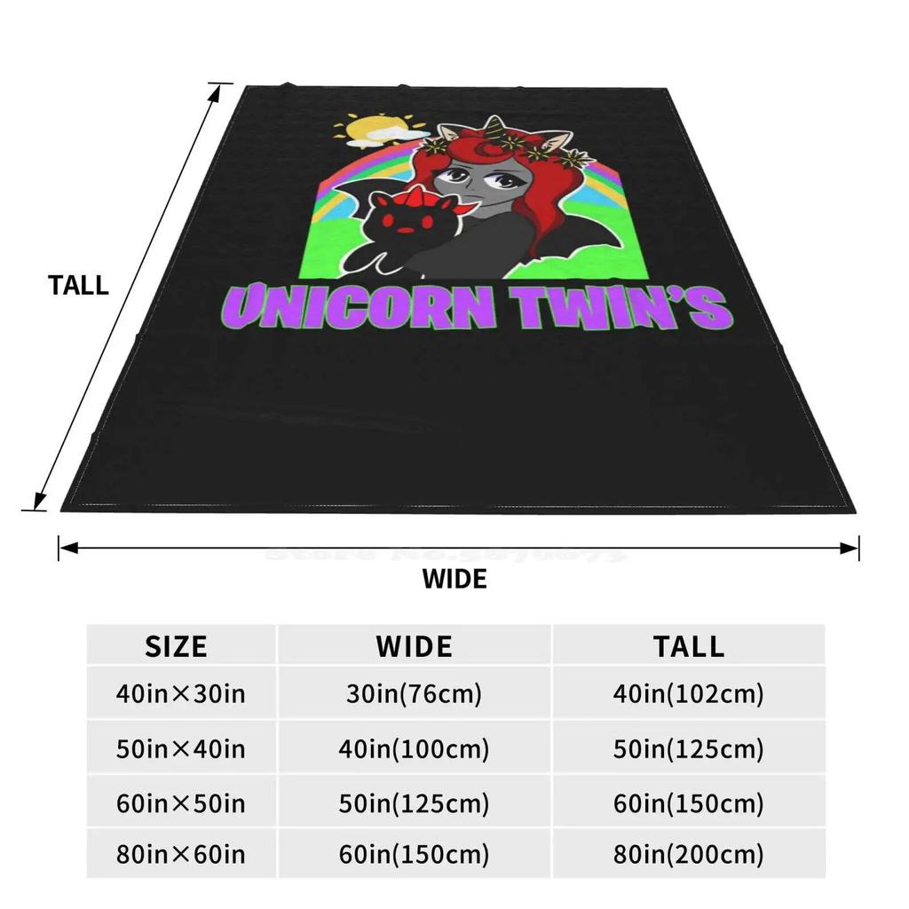 Unicorn Twins Blanket Soft Warm Travel Portable Blanket Iamsanna Gamer Funneh I Am Sanna Pink Gaming Leah Ashe Moody Krew Cute