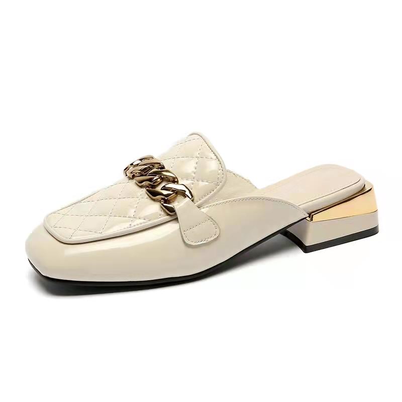 Women Slippers New Summer Chain Sandals Women Mules Beach Fashion Casual Slippers High Heels Slides Women Zapatos De Mujer