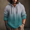 Printed Men's Cotton And Linen Shirt Hooded Long-sleeved Hooded Spring And Summer Casual Daily Wear
