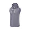 Li Ning Anti-Five Series Back Letter Print Moisture-Wicking Sleeveless Hoodie Men Tops Smoke-Gray AVST091-6