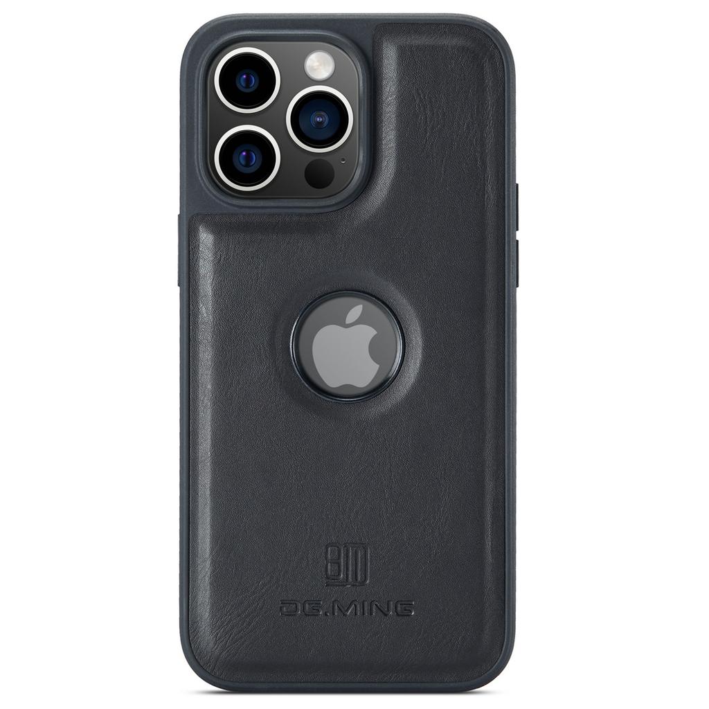 DG.MING For iPhone 16 Pro Max Case Anti-Drop Leather Coated PC+TPU Phone Back Cover