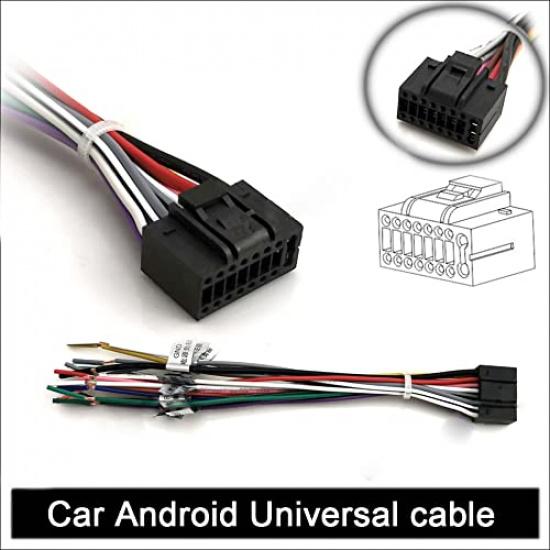 16Pin Android Car Radio Stereo Power on Harness Test Start Wire Cable for Aftermarket Android Radio Stereo with 16pin Power Socket