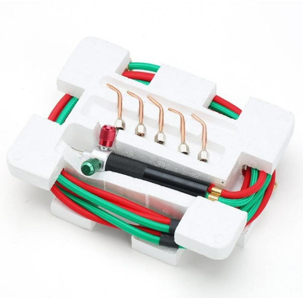 Mini Oxygen Torch Kit for Metal Soldering - Goldsmiths Jewellery Platinum Stainless Steel Acetylene Butane Burner Gadget