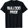 Футболка с надписью Bulldog Pride для спортивной школы, футболка для поддержания командного духа, футболка с бульдогом