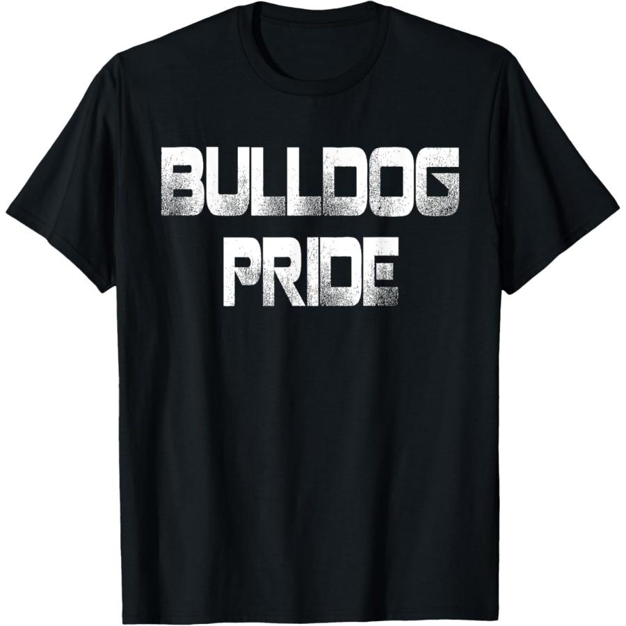 Футболка с надписью Bulldog Pride для спортивной школы, футболка для поддержания командного духа, футболка с бульдогом