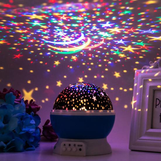 Светодиодный ночник с USB-кабелем, вращающийся на 360 градусов, без бликов, романтический, красочный, звездный проектор, настольная лампа, украшение