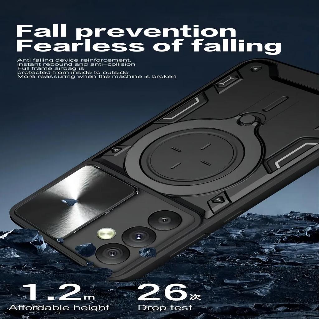 Чехол для Samsung Galaxy S24 S23 S21 S20 FE Ultra A54 A34 Магнитный Поворотная Камера Слайд Защита Кольцо Чехол