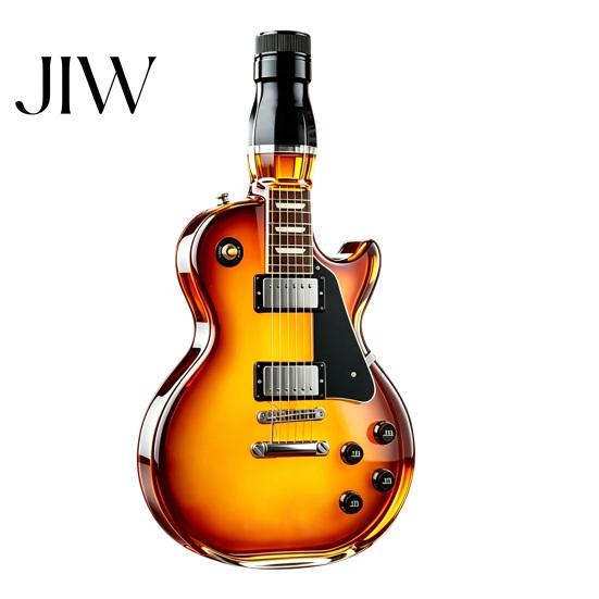 Heat Resistant Glass Wine Container Guitar Shape Bottle, Large Capacity Decanter, Screw Cap Borosilicate Shaped Bottle Beer for Storage And Freshness