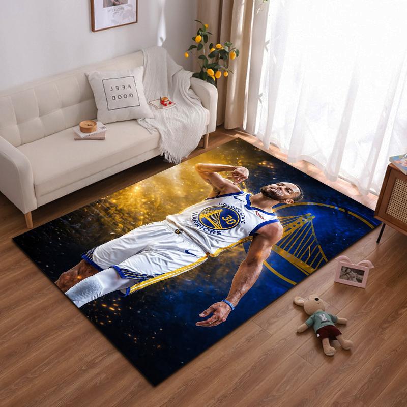 "Ковер с изображением игрока Golden State Warriors под номером 30 - Нескользящий ковер, подходящий для гостиной и спальни диванов диванов"