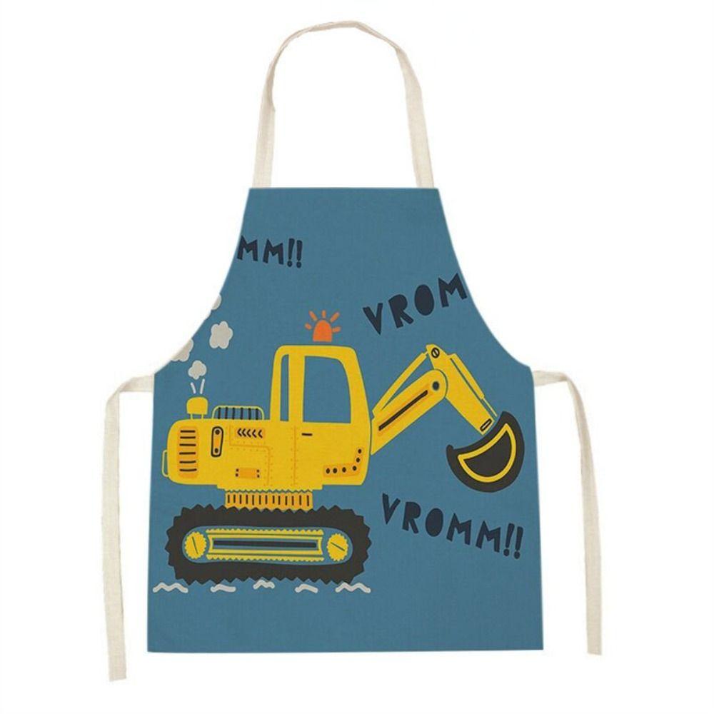 Car Pattern Painting Apron Vehicle Theme Cleaning Clothes New Children's Apron Home Use