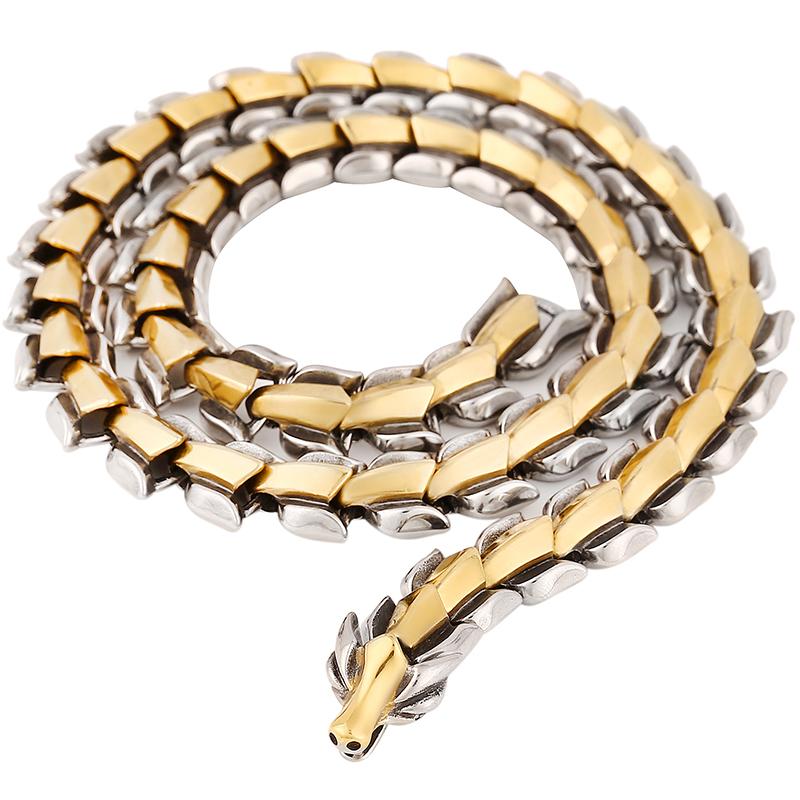 Панк-рокер, ширина 15 мм, цепочка-колье с килем дракона для мужчин, твердая нержавеющая сталь, мужские ювелирные изделия на шее, аксессуары, подарки для него