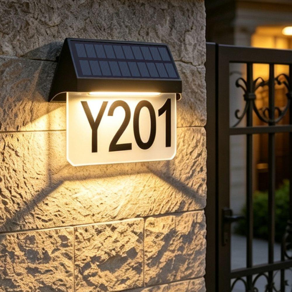 Auto On Off Solar House Number Light Sturdy Outer Casing Solar Address Lamp Residential Courtyard