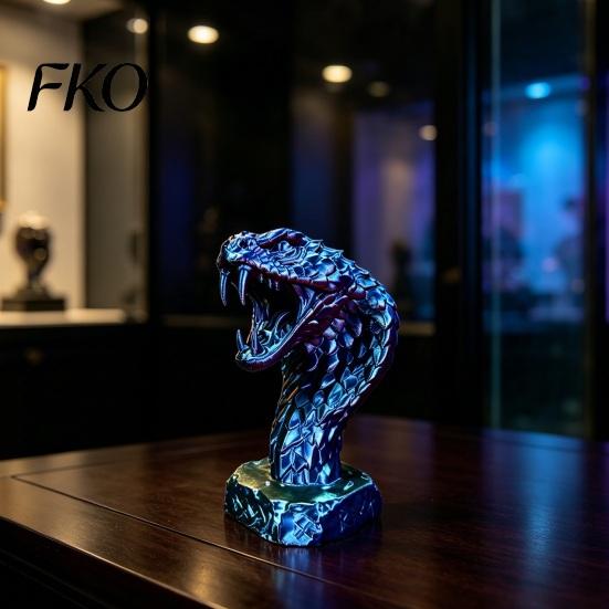 Intricate Detail Animal Figures 3D Printed Snake Figurine, Realistic Serpent Sculpture, Stress Relief Figurines Desk Decor, Educational Wildlife