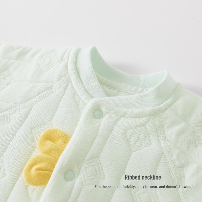 Аньян Детский мультяшный теплый ромпер со следами - Детская пижама Хлопковое нижнее белье