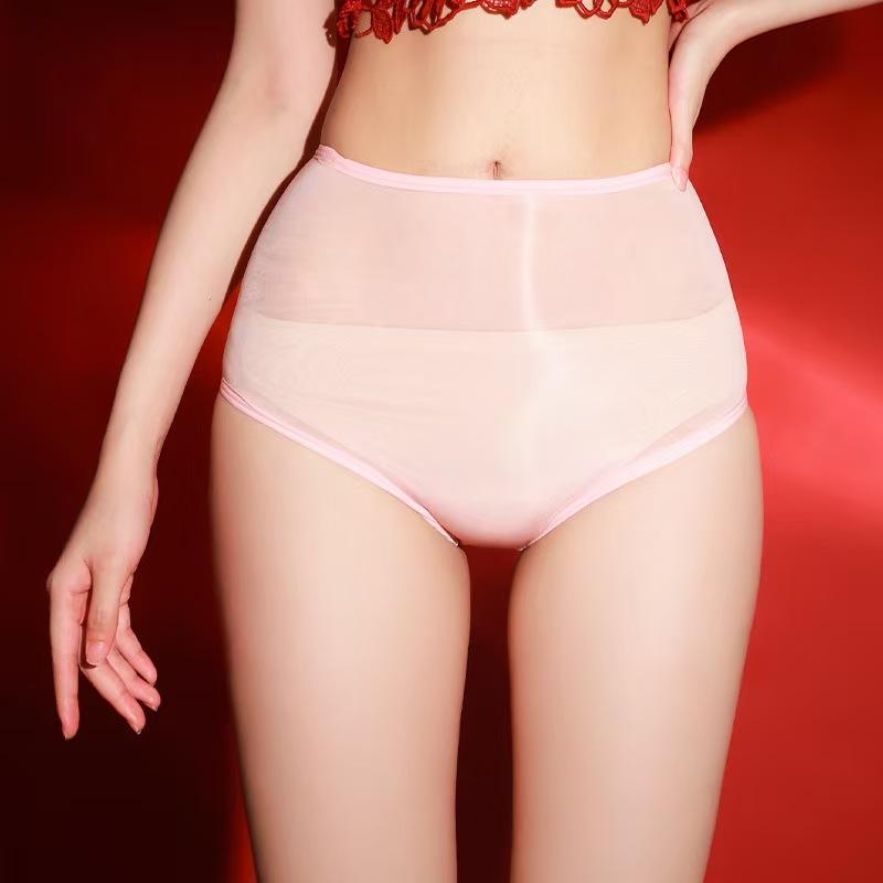 Женское сексуальное нижнее белье, прозрачные ультратонкие глянцевые трусики с высокой талией, трусики