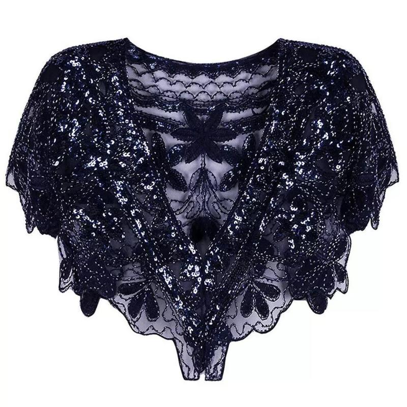 Женская шаль 1920-х годов, вечернее болеро с бисером и накидками-хлопушками