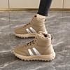 Хлопковая обувь Зимние женские кроссовки с высоким верхом Одношаговые утепленные ботинки из толстого хлопка