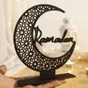 Ид Мубарак Лунный Орнамент Креативный Рамадан Деревянная Луна Звезда Настольные Украшения Карим Мусульманский Фестиваль Домашнее Украшение Стола