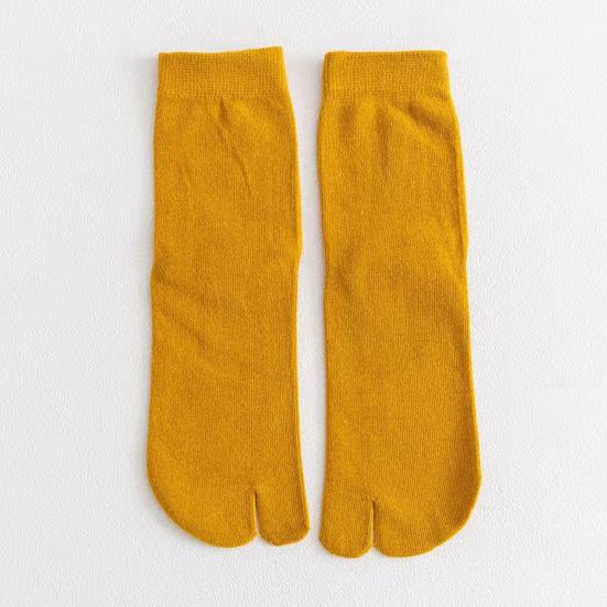 1 пара женских носков, однотонные, с двумя пальцами, мягкие, высокоэластичные, противоскользящие, с защитой лодыжки, впитывающие пот, осенне-зимние носки