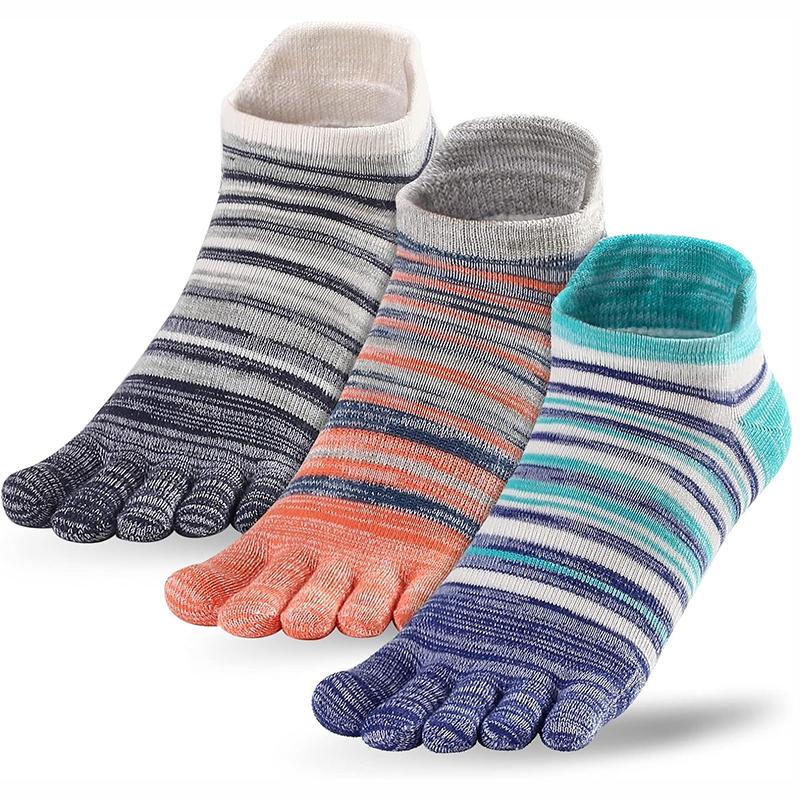 Носки для женщин и мужчин, красочные носки до щиколотки/для бега, хлопковые носки с пятью пальцами