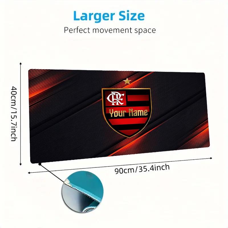 Clube De Regatas Flamengo Custom Name Large Size Mouse Pad Large Gaming Table Cushion Non-slip Laptop Tablet Big Mousepad XXL Mat Mini PC Playmat With