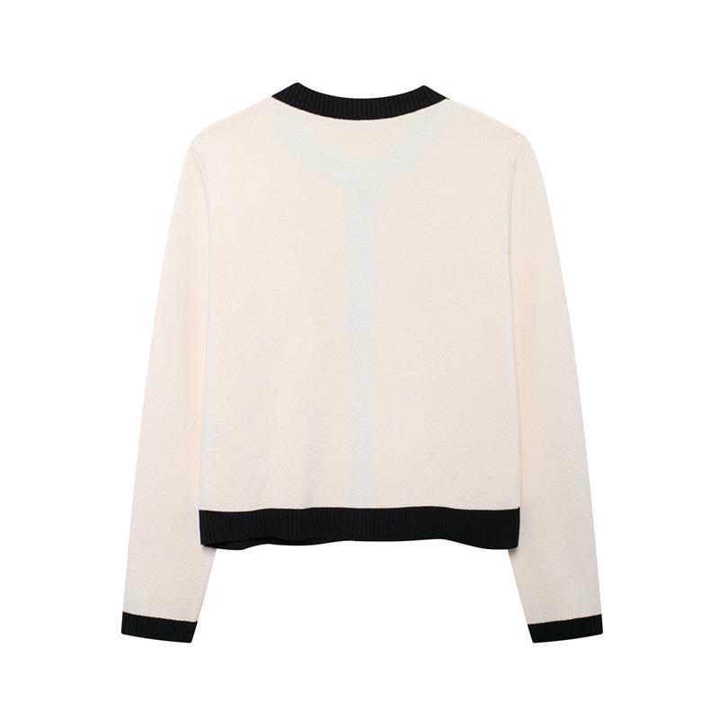 Женский вязаный кардиган-свитер с золотыми пуговицами, О-образный вырез, длинный рукав, женская верхняя одежда, шикарные топы, мода